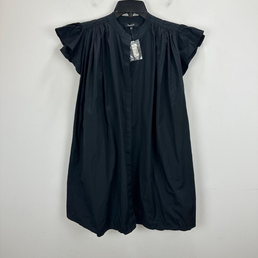 Madewell Flutter Sleeve Button Front Mini Dress P… - image 7